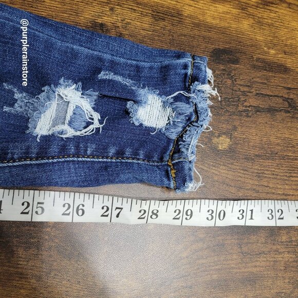 Kancan Jeans Size 26 Skinny Mid Rise Raw Hem Medium Light Wash Stretch Denim - Picture 9 of 12